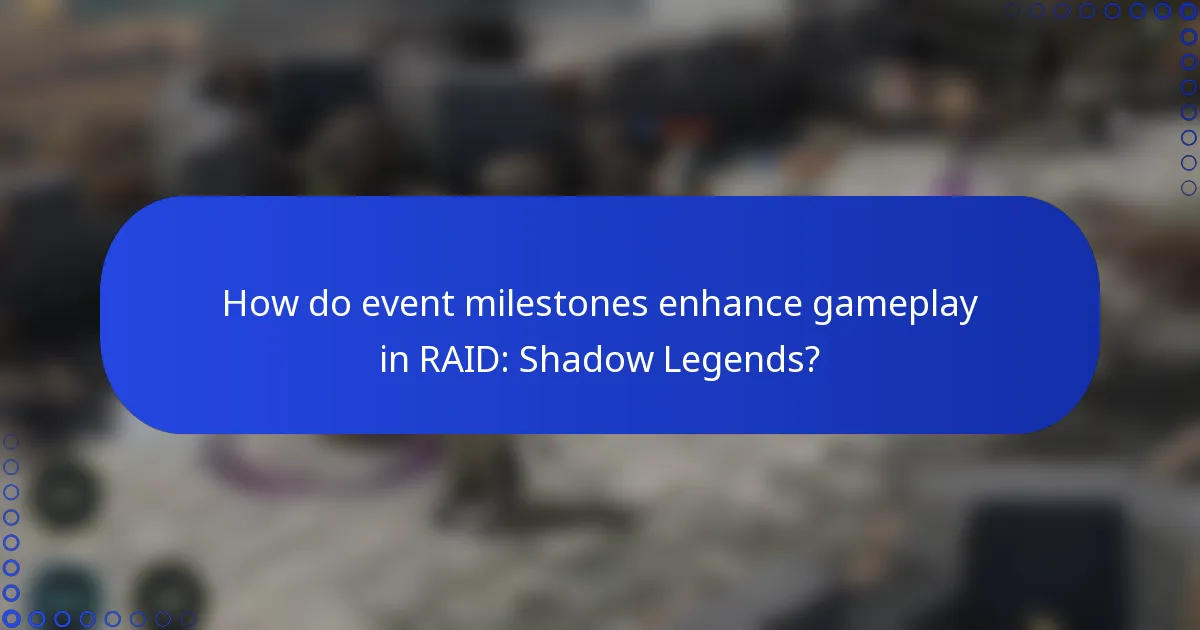 How do event milestones enhance gameplay in RAID: Shadow Legends?