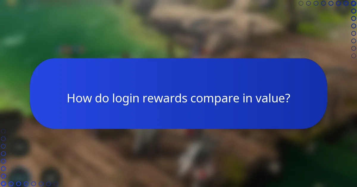 How do login rewards compare in value?