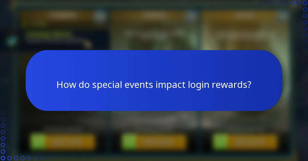How do special events impact login rewards?