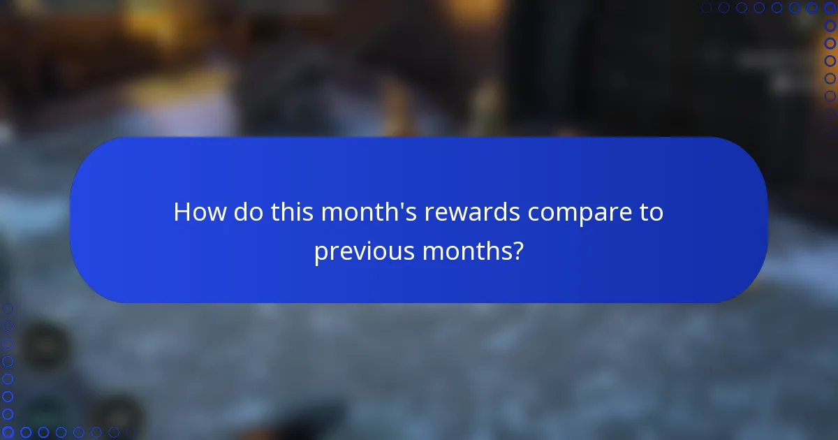 How do this month's rewards compare to previous months?