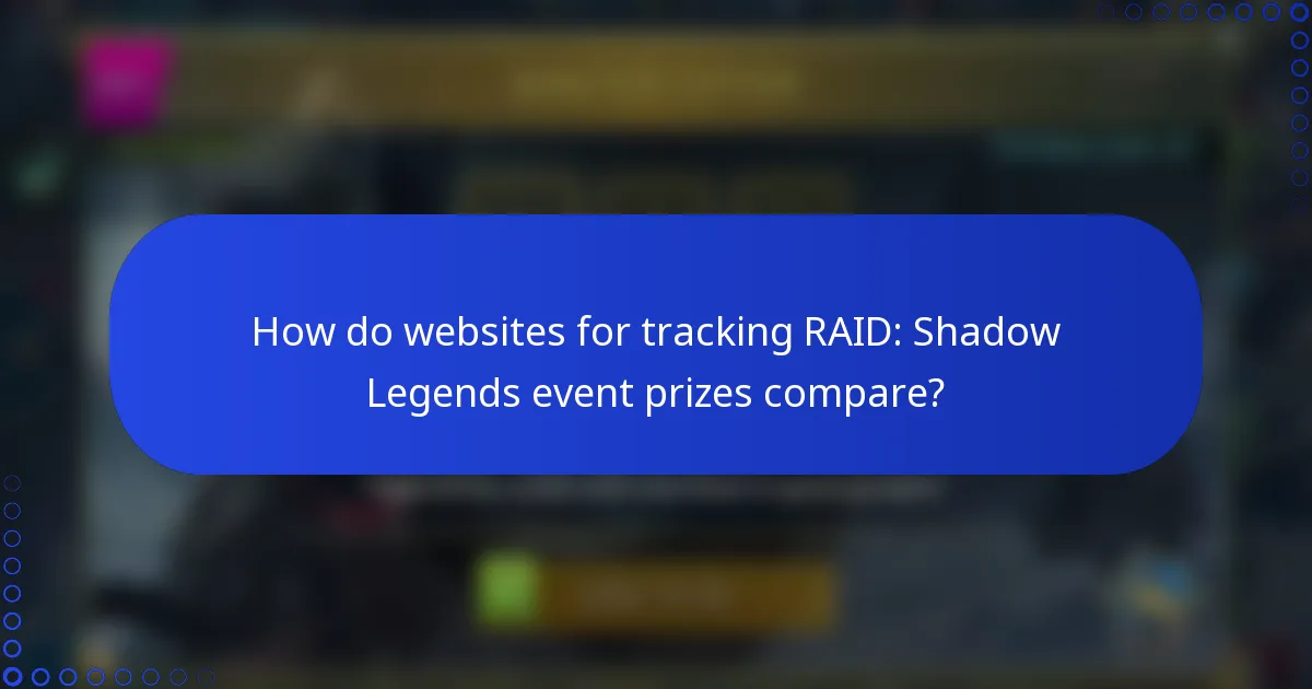 How do websites for tracking RAID: Shadow Legends event prizes compare?