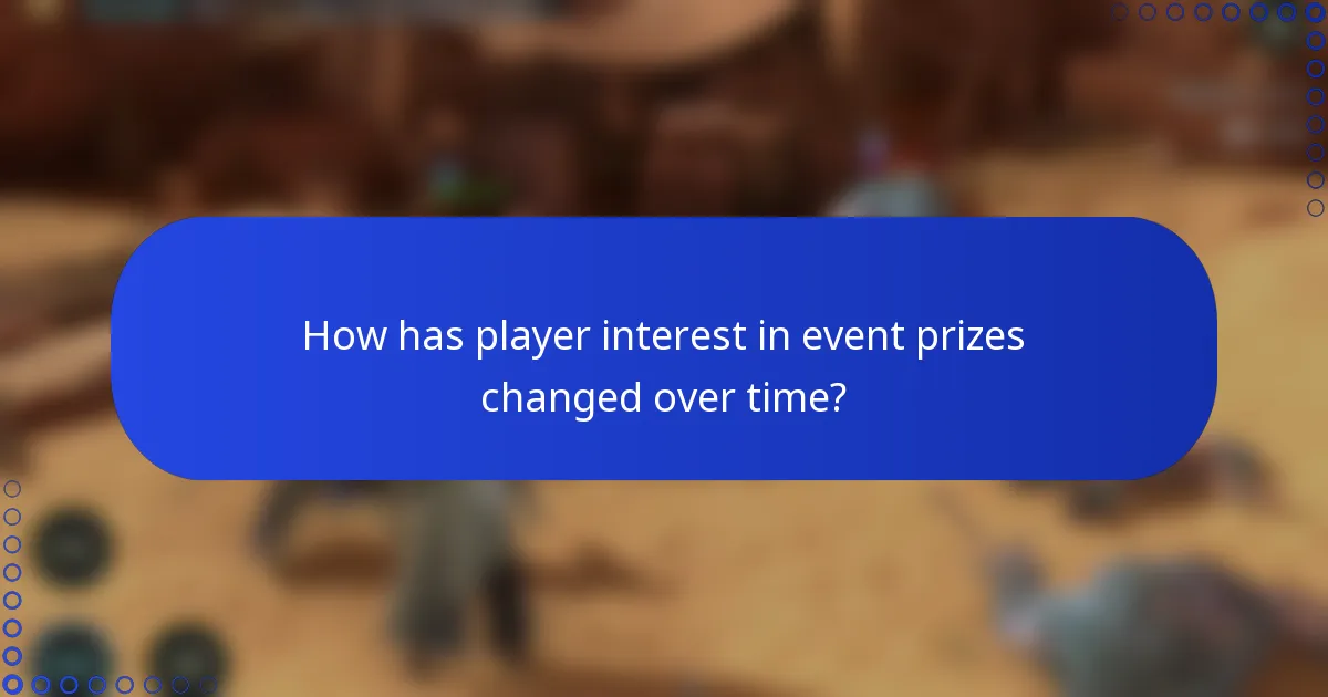 How has player interest in event prizes changed over time?