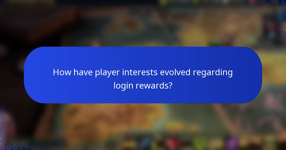 How have player interests evolved regarding login rewards?