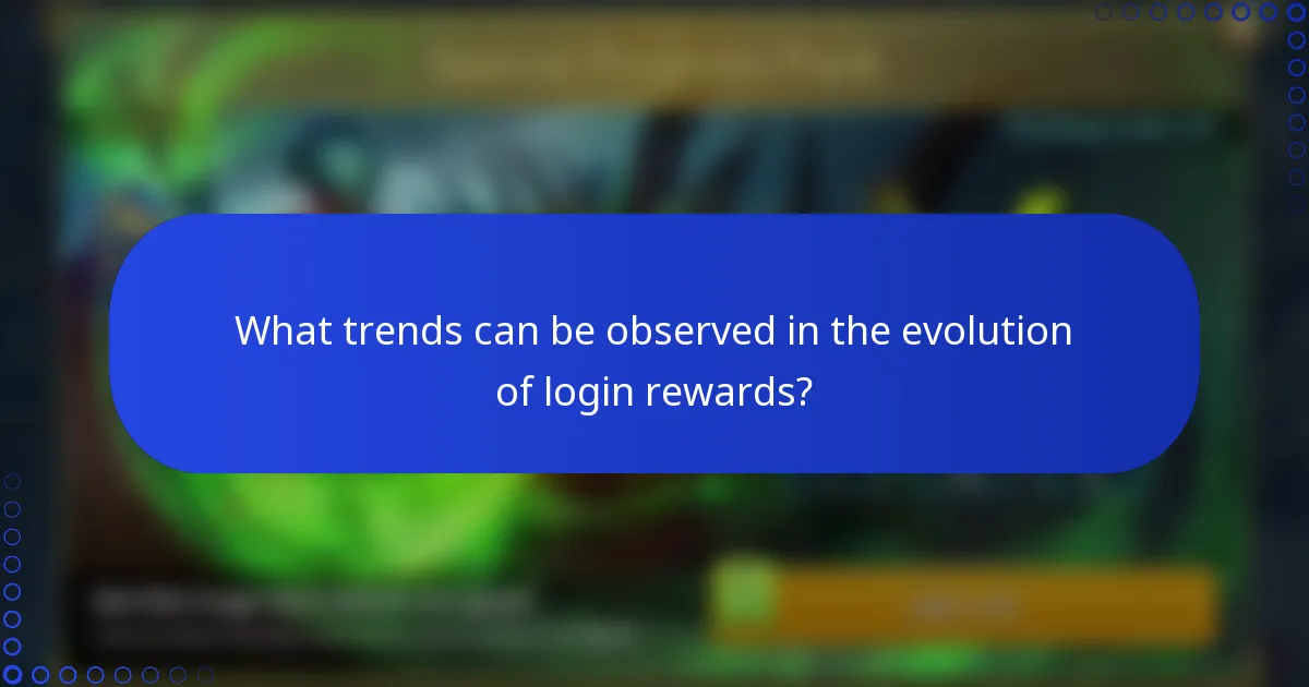 What trends can be observed in the evolution of login rewards?