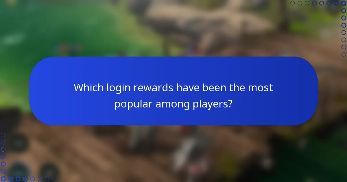 Which login rewards have been the most popular among players?