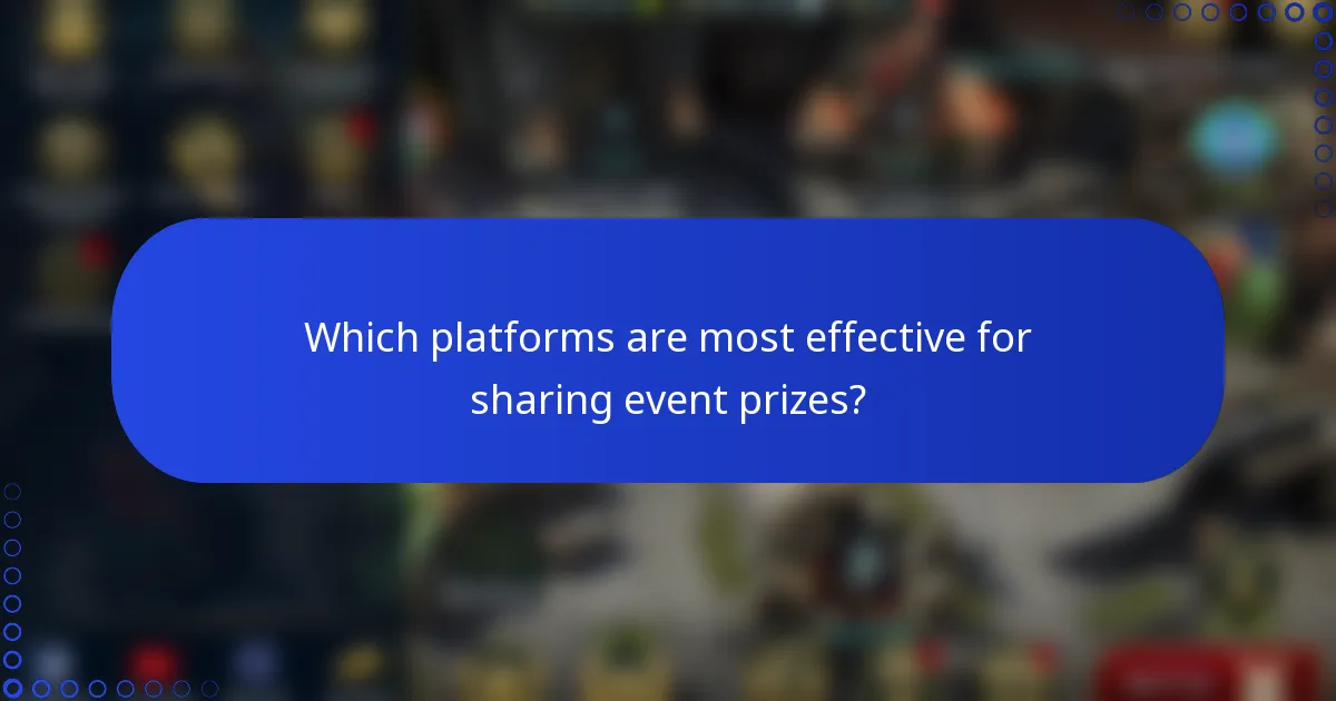 Which platforms are most effective for sharing event prizes?